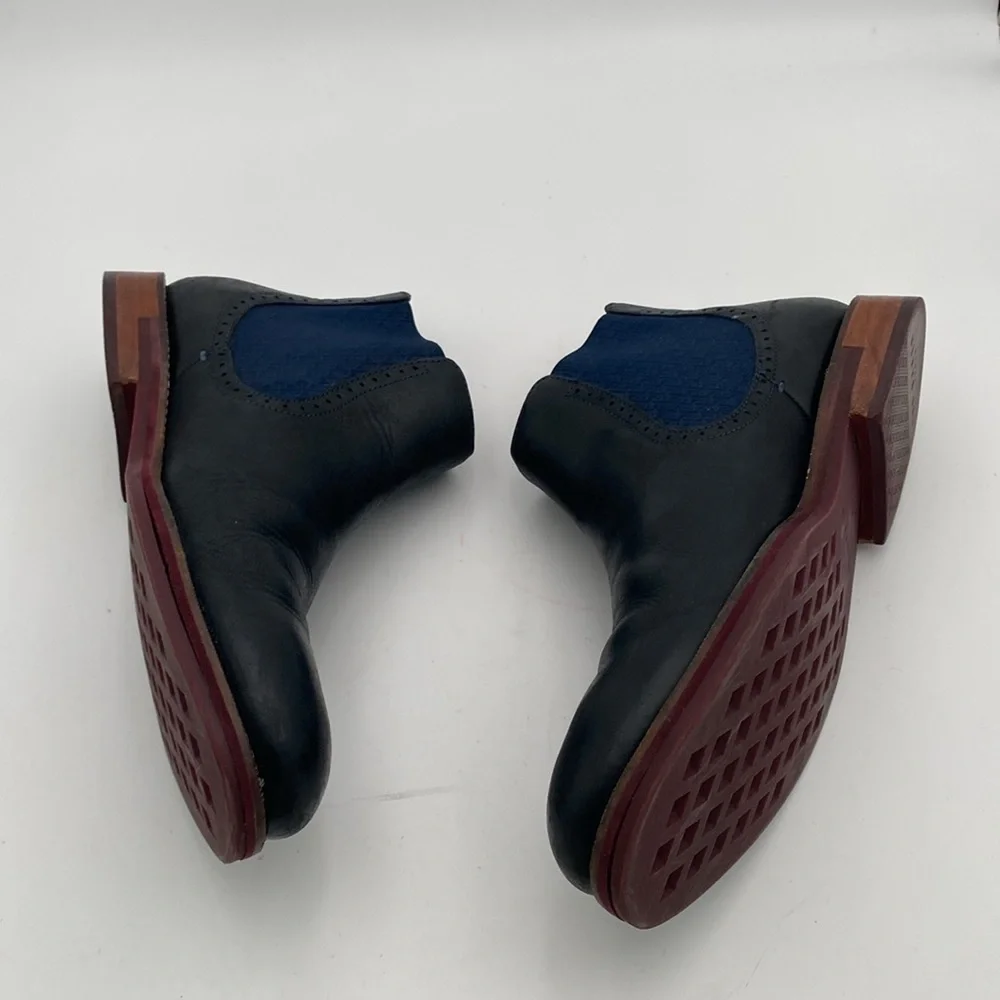 Ted Baker London Kaidon Chelsea Boots Men's 10 Black blue Leather Casual office